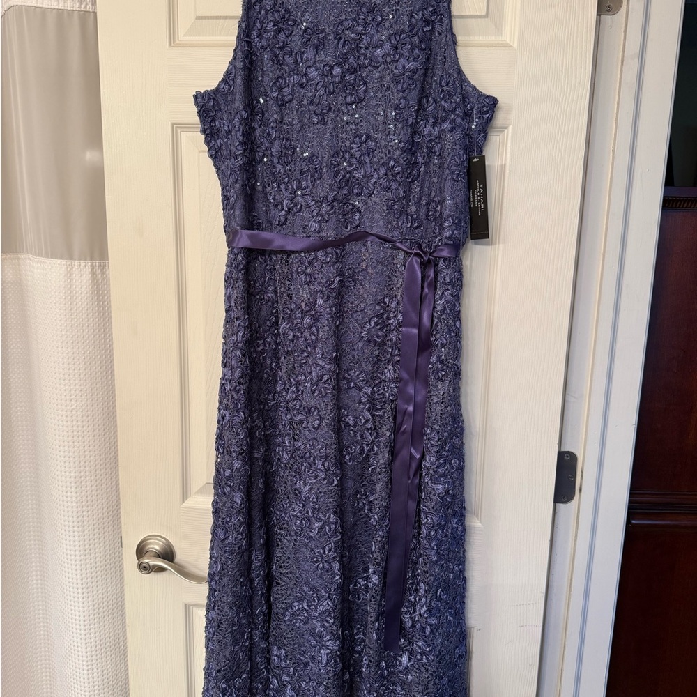 Tahari Periwinkle/Dark Lavender Lace Wedding Dress